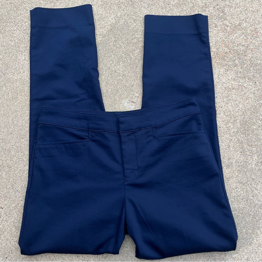 Chaps Classic Straight Leg Chino Pants Women 6 Navy Blue‎ Cotton Blend 32x29 - Picture 9 of 10